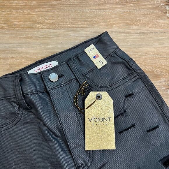 VIBRANT Distressed Black Skinny Jeans Size 3 (25) - Picture 3 of 7